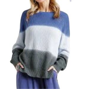 Umgee 2XL NWT Blue, White, and Gray Ombre Sweater